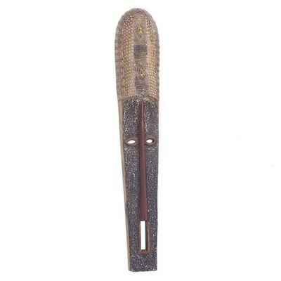 Alternate image for Long African Sese Wood and Aluminum Mask from Ghana Beautiful Nketiabah