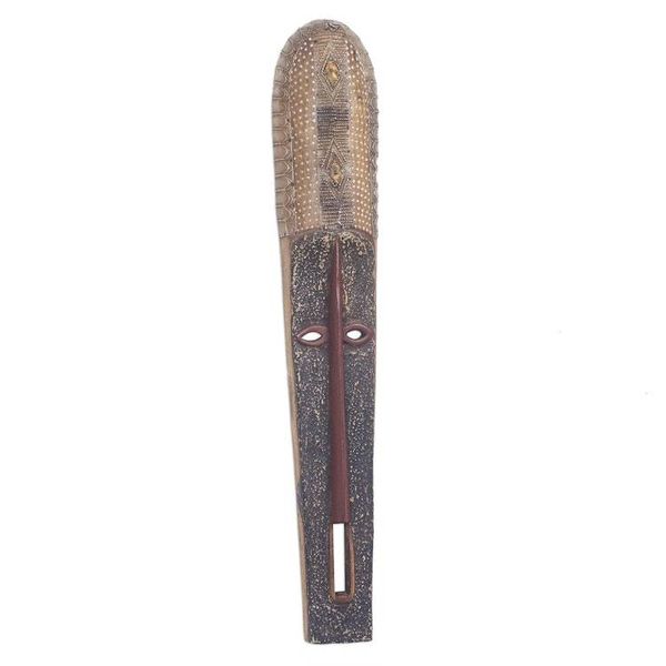 Alternate image for Long African Sese Wood and Aluminum Mask from Ghana Beautiful Nketiabah