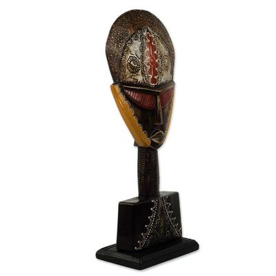 Alternate image for Multicolor Handcrafted African Mask on Stand Good Lady