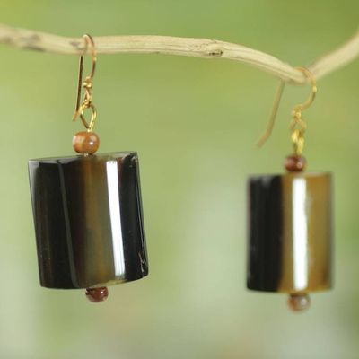 Alternate image for Hand Crafted Horn Dangle Earrings from West Africa Bold Path