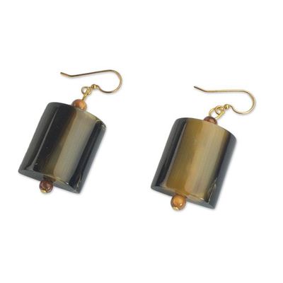 Alternate image for Hand Crafted Horn Dangle Earrings from West Africa Bold Path