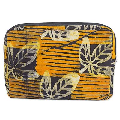 Alternate image for Batik Cotton14 Inch Tablet Sleeve in Saffron from Ghana Leafy Protector