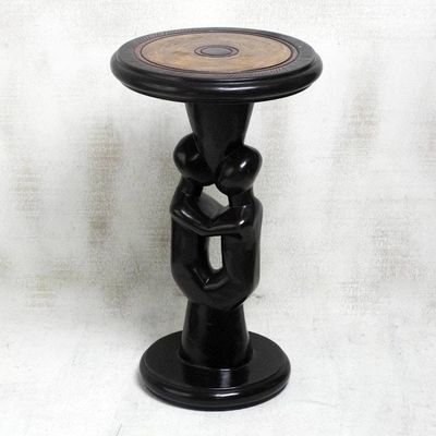 Alternate image for Romantic Cedar Wood Accent Table from Ghana Two Lovers