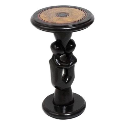 Alternate image for Romantic Cedar Wood Accent Table from Ghana Two Lovers