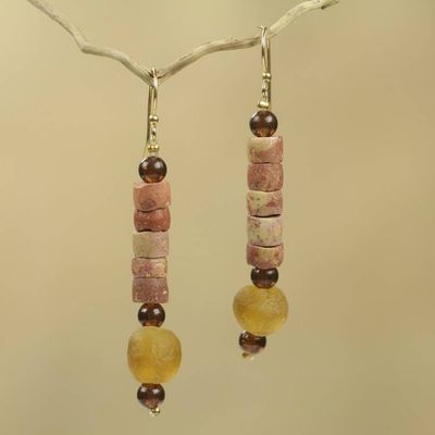 Alternate image for Bauxite Earrings Crafted by Hand with Recycled Beads Earths Warmth