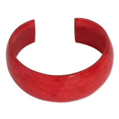 Alternate image for Leather Cuff Bracelet Annula in Red