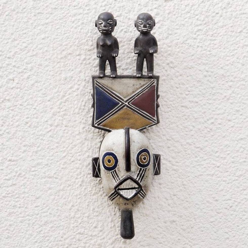 Burkina Faso Africa wood mask 'Mossi Fertility Image'