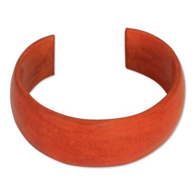 Alternate image for Leather cuff bracelet Annula in Orange