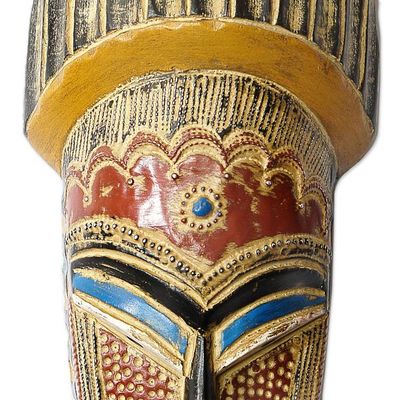 Alternate image for Hand Crafted West African Wood Wall Mask from Ghana May Kudi
