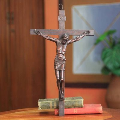Alternate image for Mahogany wall sculpture Christ on the Cross
