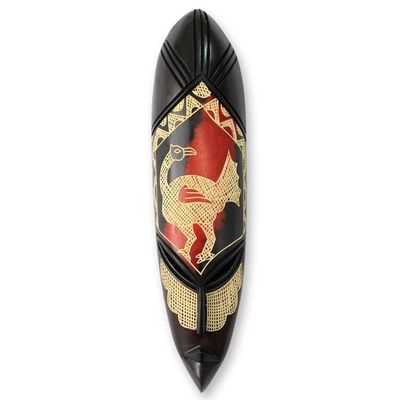 Alternate image for Original African Wood Mask Sankofa Wisdom
