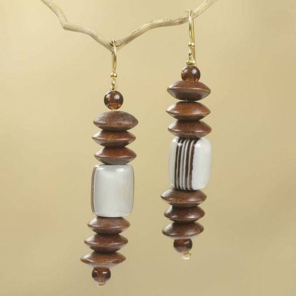 Alternate image for Fair Trade Beaded African Earrings Crafted by Hand Kafui