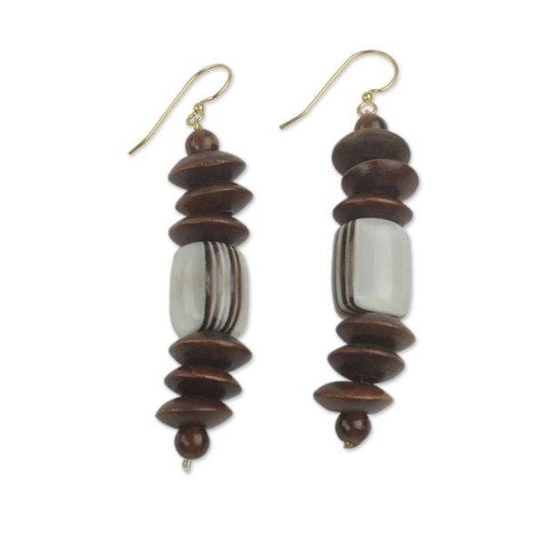 Alternate image for Fair Trade Beaded African Earrings Crafted by Hand Kafui