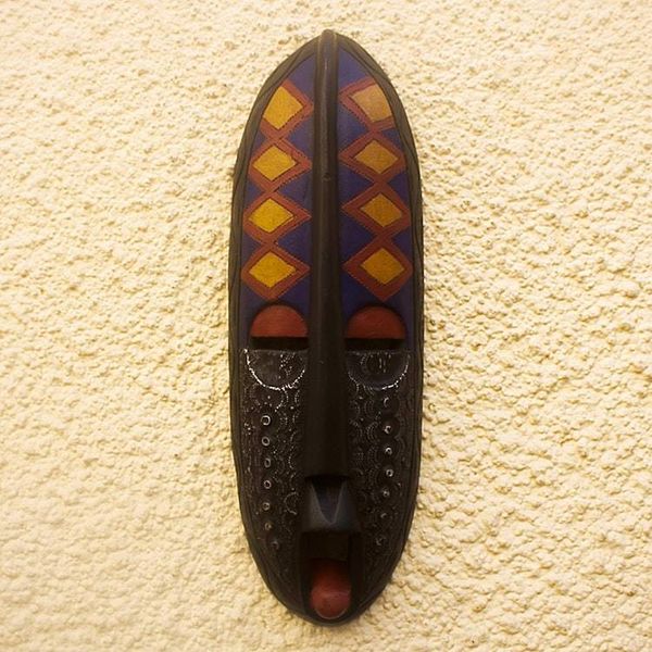 Alternate image for African Artisan Crafted Wall Mask with Embossed Aluminum Ebore Nesa
