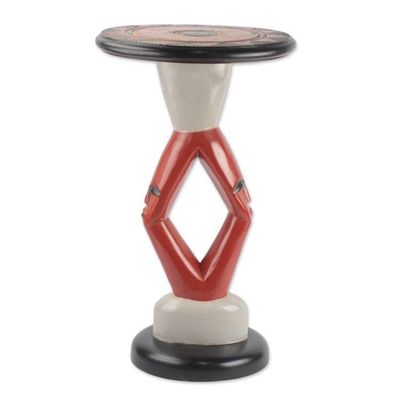 Alternate image for Hand-Carved Cedar Wood Accent Table from Ghana Red Faces