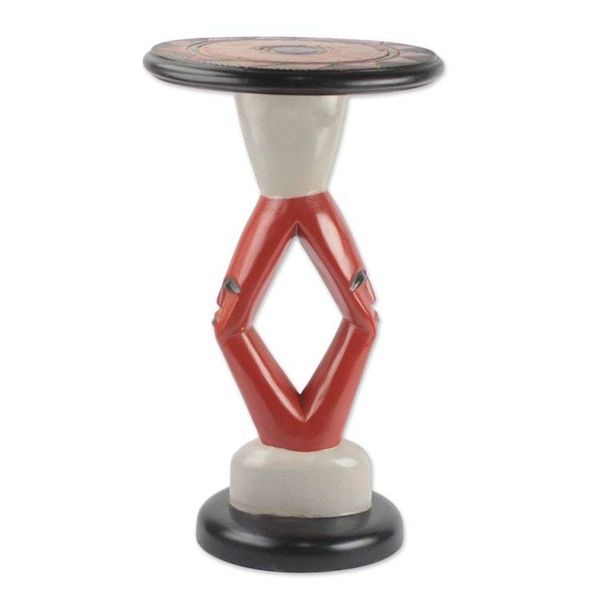 Alternate image for Hand-Carved Cedar Wood Accent Table from Ghana Red Faces
