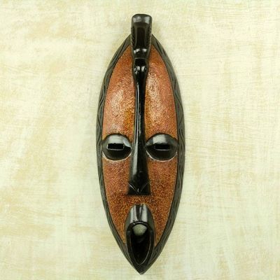 Primary image for Original African Rain Wood Mask Hand Crafted in Ghana Borre