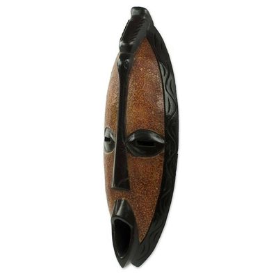 Alternate image for Original African Rain Wood Mask Hand Crafted in Ghana Borre