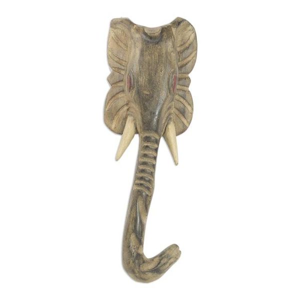 Alternate image for Hand Carved Elephant Head African Mask Noble Elephant