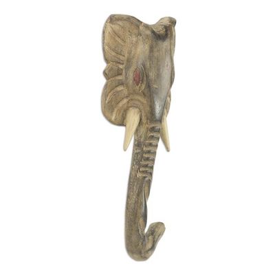 Alternate image for Hand Carved Elephant Head African Mask Noble Elephant