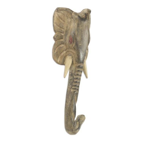 Alternate image for Hand Carved Elephant Head African Mask Noble Elephant