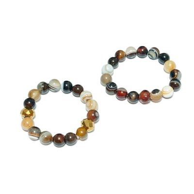 Alternate image for Agate and Recycled Glass Beaded Bracelet from Ghana Pair Imperial Duo