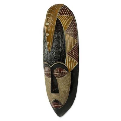 Alternate image for Artisan Made Original African Wall Mask of Peace with Dove Herjole