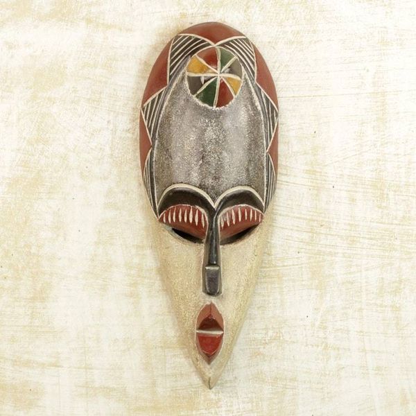 Alternate image for Hand Carved and Painted Sese Wood African Mask from Ghana Kasha
