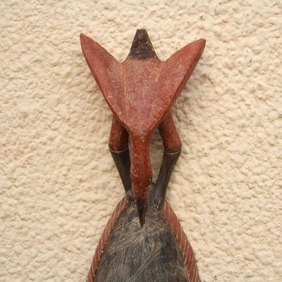 Alternate image for African Wood Mask with an Eagle on Top from Ghana Eagle Head