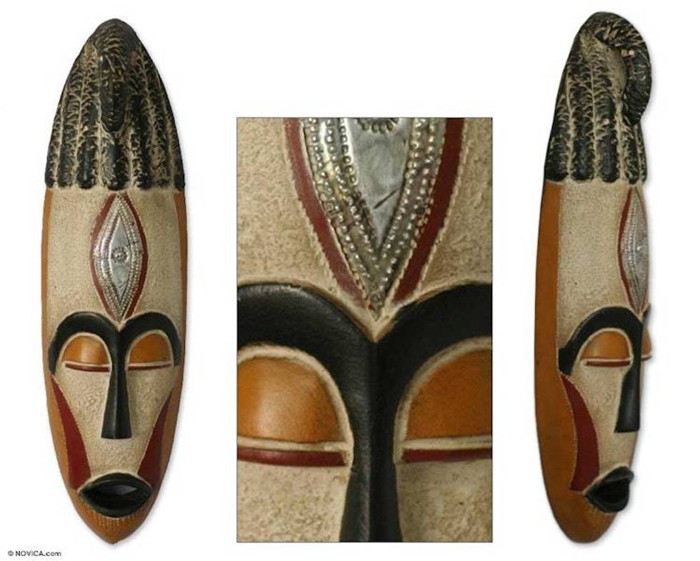 Hand Made Wood Mask 'Queen Mother'