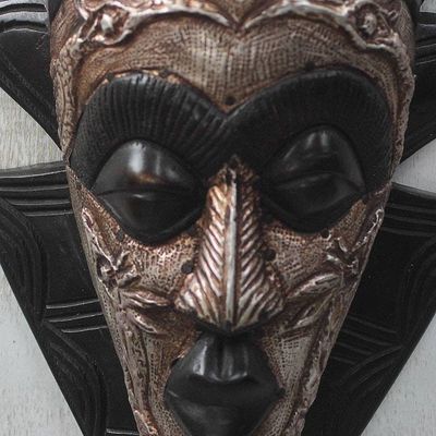 Alternate image for Bird-Themed African Wood and Aluminum Mask from Ghana Two Birds