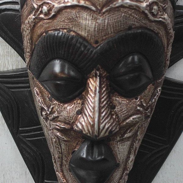 Alternate image for Bird-Themed African Wood and Aluminum Mask from Ghana Two Birds