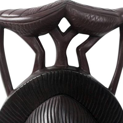 Alternate image for Bird-Themed African Wood and Aluminum Mask from Ghana Two Birds