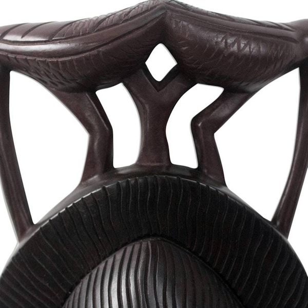 Alternate image for Bird-Themed African Wood and Aluminum Mask from Ghana Two Birds