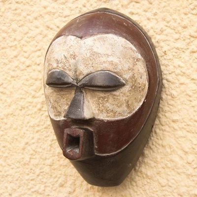 Alternate image for Handmade Wood African Mask Serene Expression
