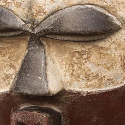 Alternate image for Handmade Wood African Mask Serene Expression