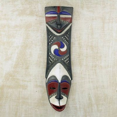 Alternate image for Decorative Sese Wood Hand Carved African Mask for the Wall Bobo Faces