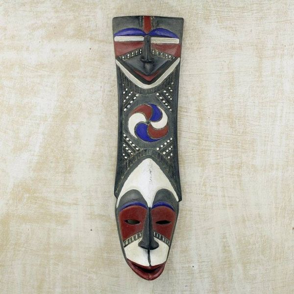 Alternate image for Decorative Sese Wood Hand Carved African Mask for the Wall Bobo Faces