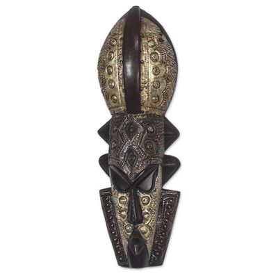 Alternate image for Royalty-Themed Sese Wood African Mask from Ghana Volta Chief