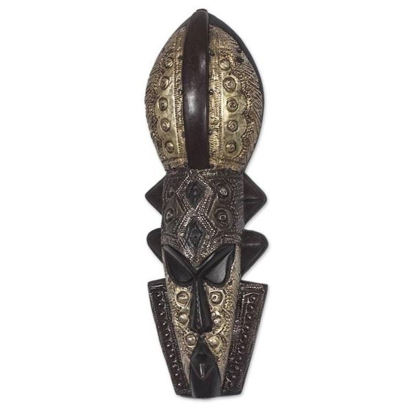 Alternate image for Royalty-Themed Sese Wood African Mask from Ghana Volta Chief