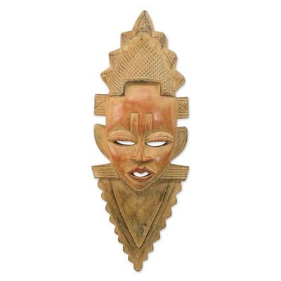 Alternate image for Handcrafted Sese Wood Cultural African Mask from Ghana Festac Celebration