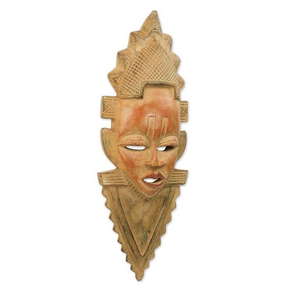 Alternate image for Handcrafted Sese Wood Cultural African Mask from Ghana Festac Celebration