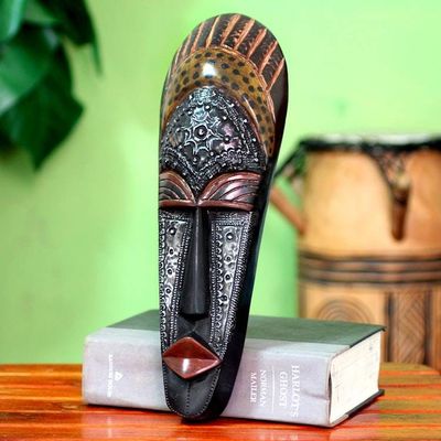 Alternate image for Hand Carved Ivoirian Wood Mask Queen Aura Poka