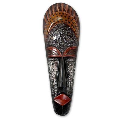 Alternate image for Hand Carved Ivoirian Wood Mask Queen Aura Poka