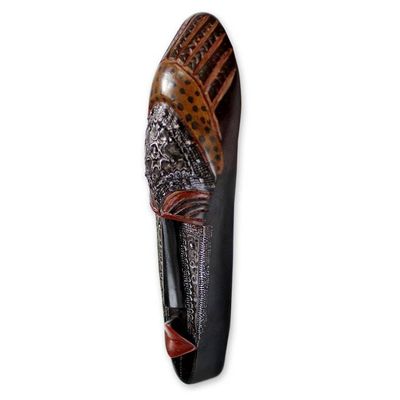 Alternate image for Hand Carved Ivoirian Wood Mask Queen Aura Poka