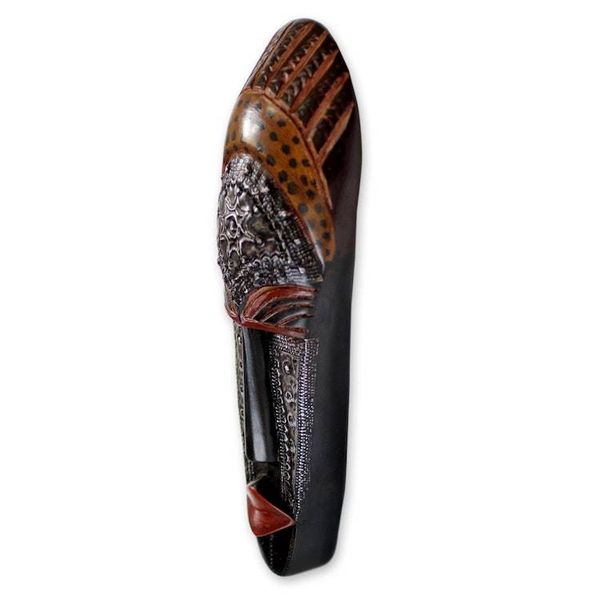 Alternate image for Hand Carved Ivoirian Wood Mask Queen Aura Poka