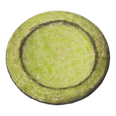 Alternate image for Hand Made Aged African Decorative Ceramic Catchall Green Ewe Agbah