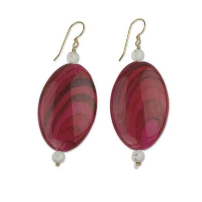 Alternate image for Eco Friendly Dangle Earrings Crafted from Recycled Plastic Odopa in Rose