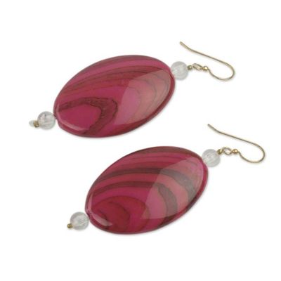Alternate image for Eco Friendly Dangle Earrings Crafted from Recycled Plastic Odopa in Rose