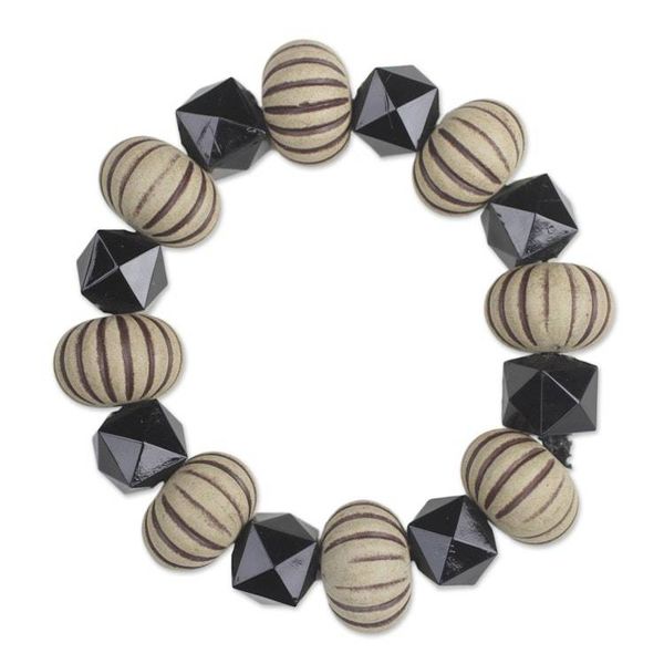 Alternate image for Wood and Recycled Plastic Geometric Bracelet from Ghana Geometric Style